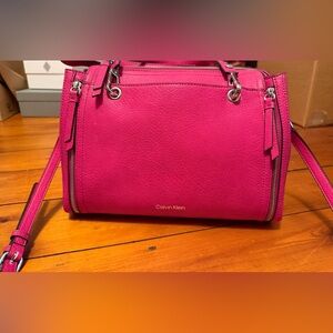 NWOT Calvin Klein Pink Leather Shoulder Bag.